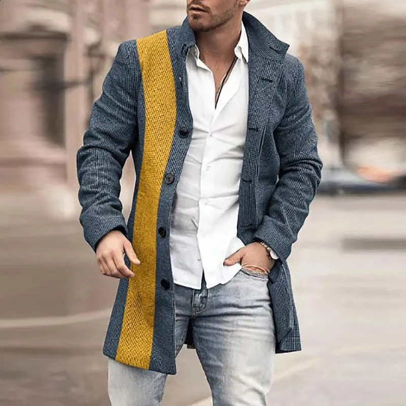 Harajuku Streetwear Retro Mens Plaid Button Long Jacket Men Harajuku Streetwear Retro Mens Plaid Button Long Jacket Men