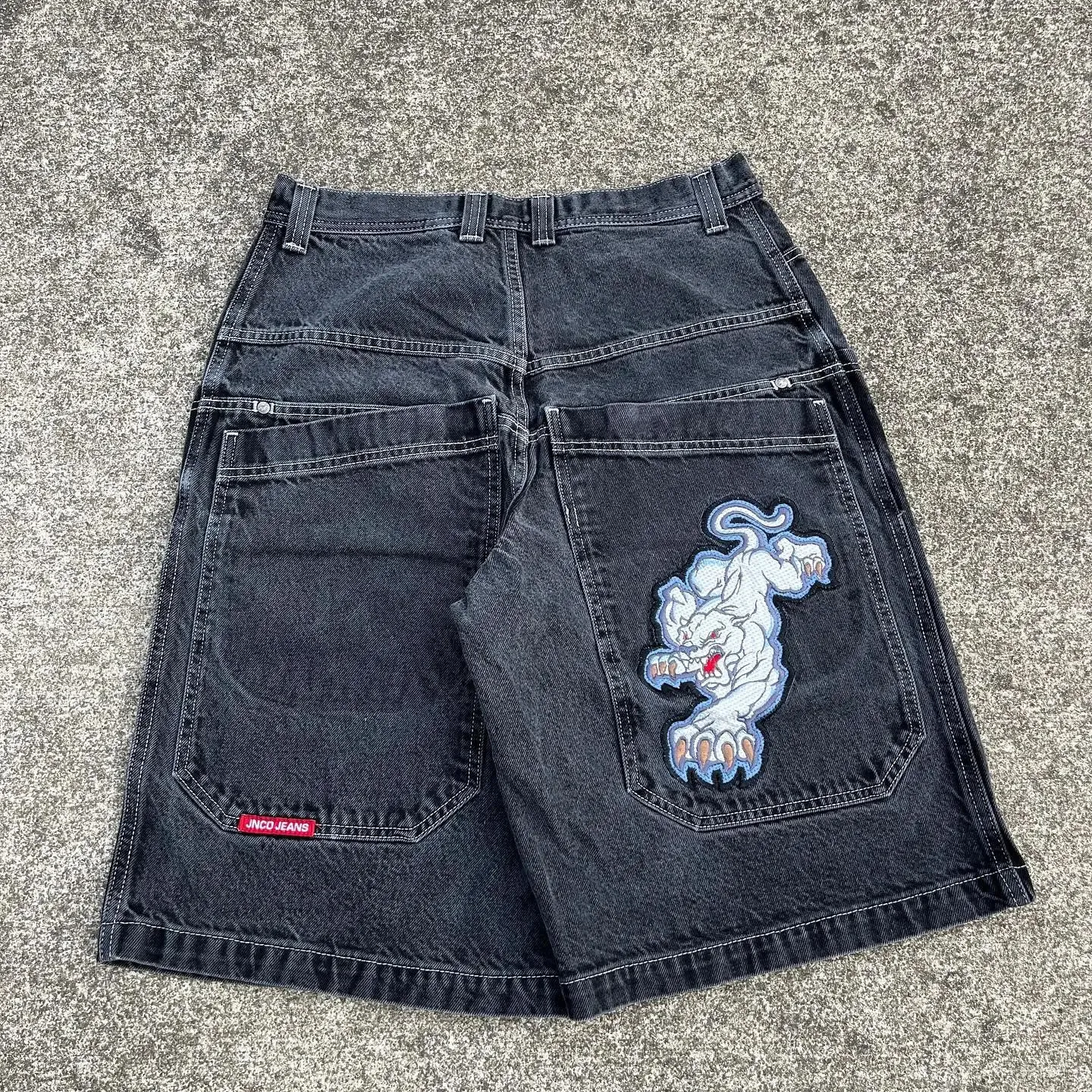 Vintage JNCO Men's denim shorts with Y2K Gothic Hip Hop 