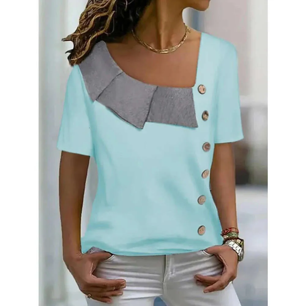 Wholesale Women Shirts: Comfortable Color Block Short Sleeve V Neck Tee  Lightweight For Daily Use From Viphsh222 Manufacturer, $16.83 | DHgate.Com, image size:1000x1000