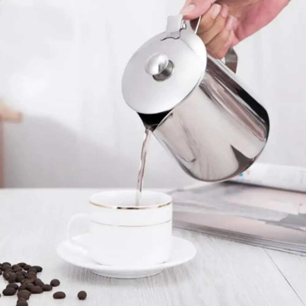 Pichet à Lait Inox 1000ml OUKENS - Avec Bec Verseur Anti-Goutte Et Couvercle - Pour Mousse Café Et Latte Art