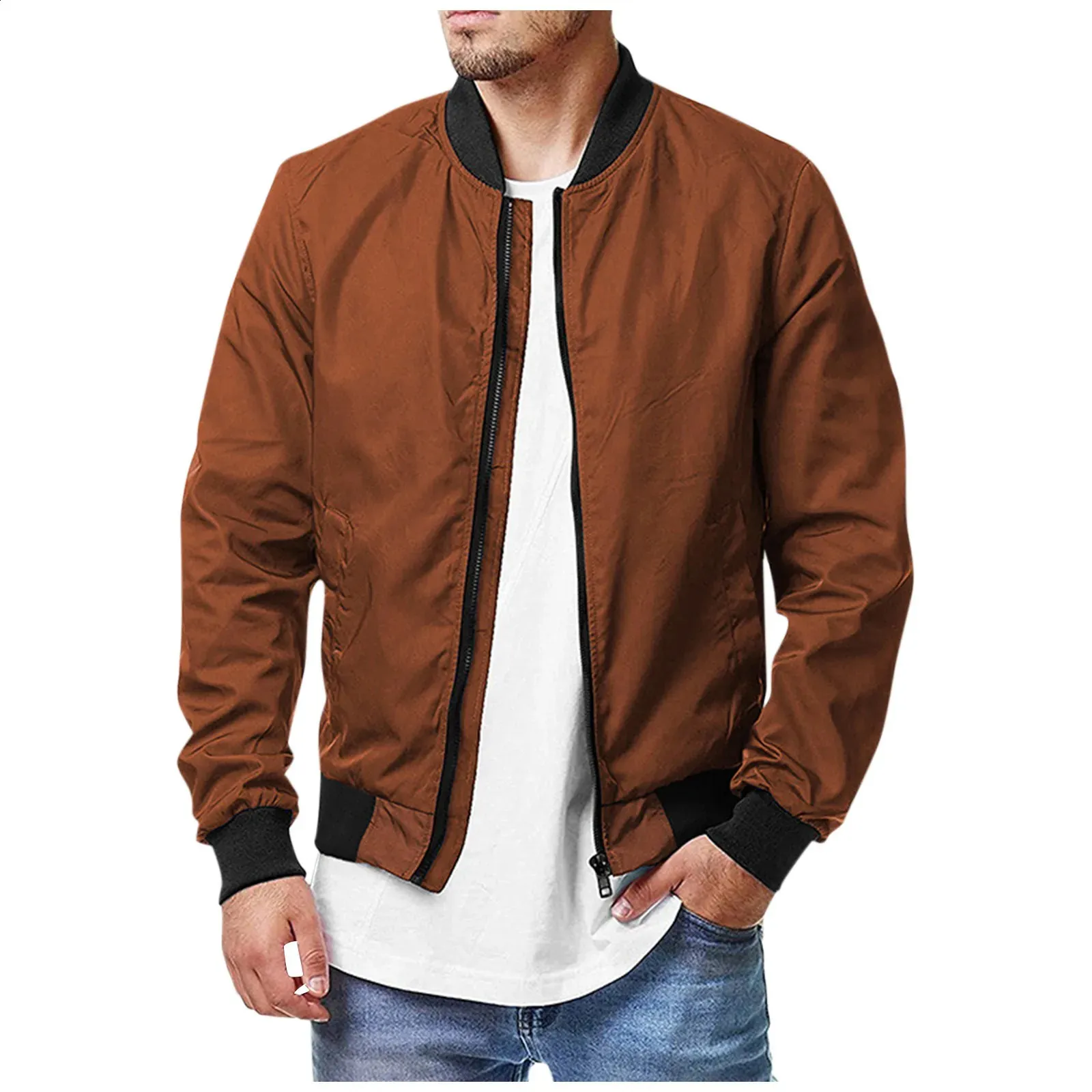 Mens Lightweight Bomber Jacket Spring Fall Causal Soft Windbreaker Outerwear Track Coat Men Korean Fashion Streetweat 240815 From 19 73 DHgate