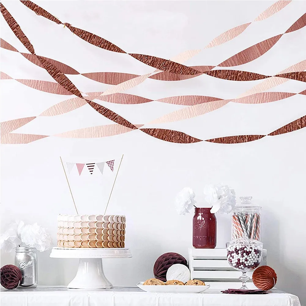 Pink Party Decor: Rose Gold & Pink Paper Garland Decorations Birthday ...