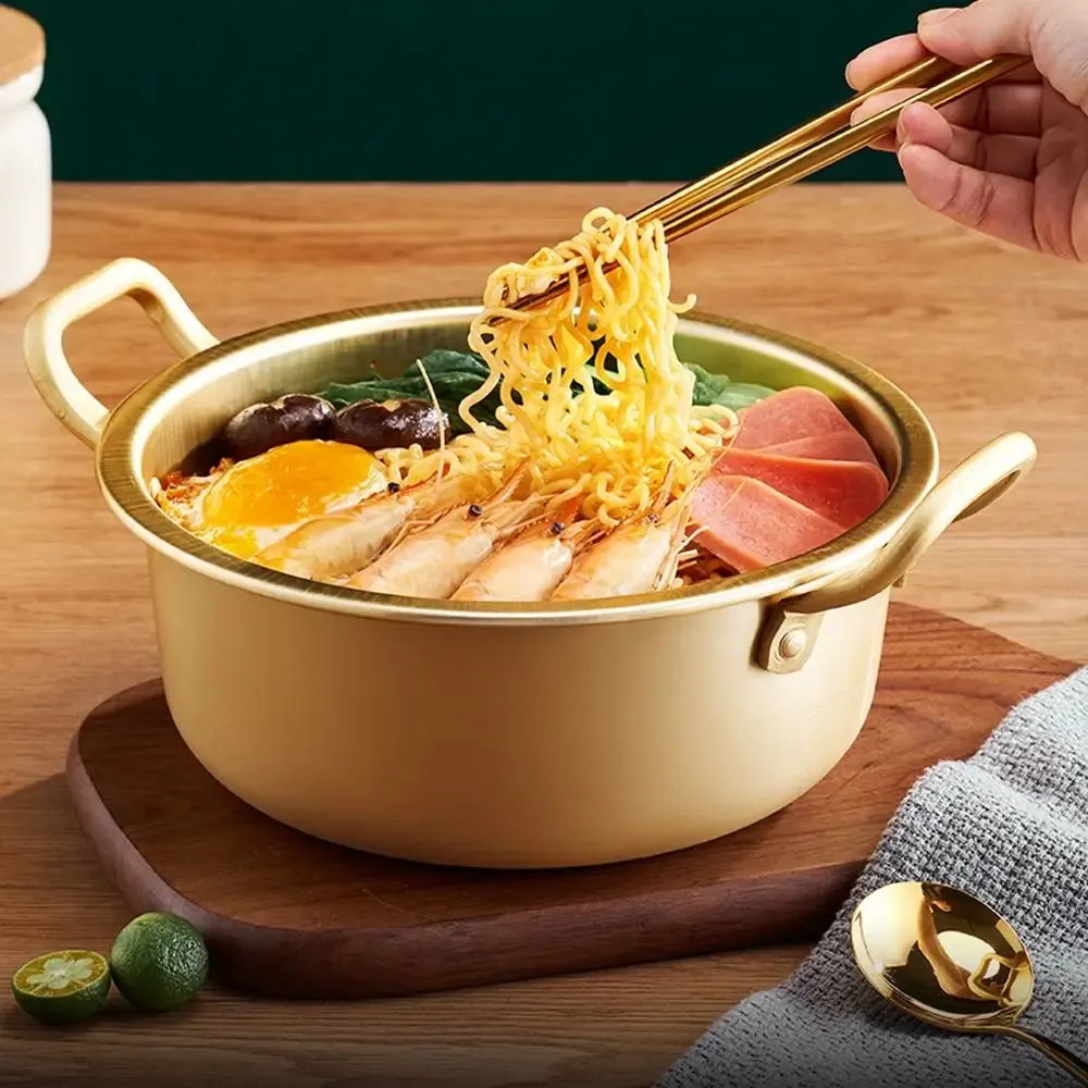 Korean Ramen Pot with Lid Fast Heating Aluminum Noodle Cookware