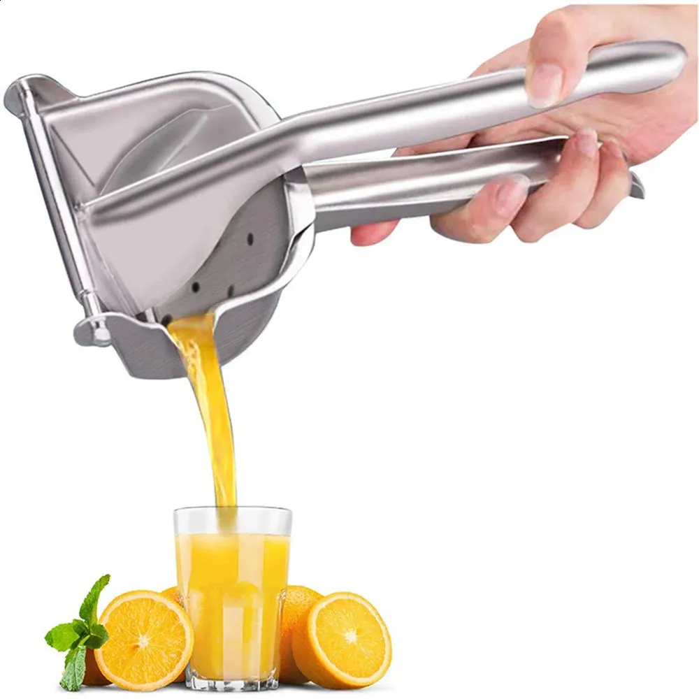 Portable Citrus Juicer: Stainless Steel Manual Lemon Squeezer for