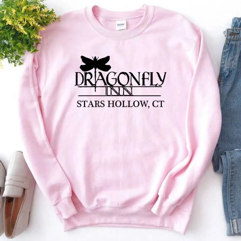 Gilmore Girls Dragonfly Inn Sweatshirt Women's Cozy Fleece Hoodie, Stars  Hollow Luke's Diner Design