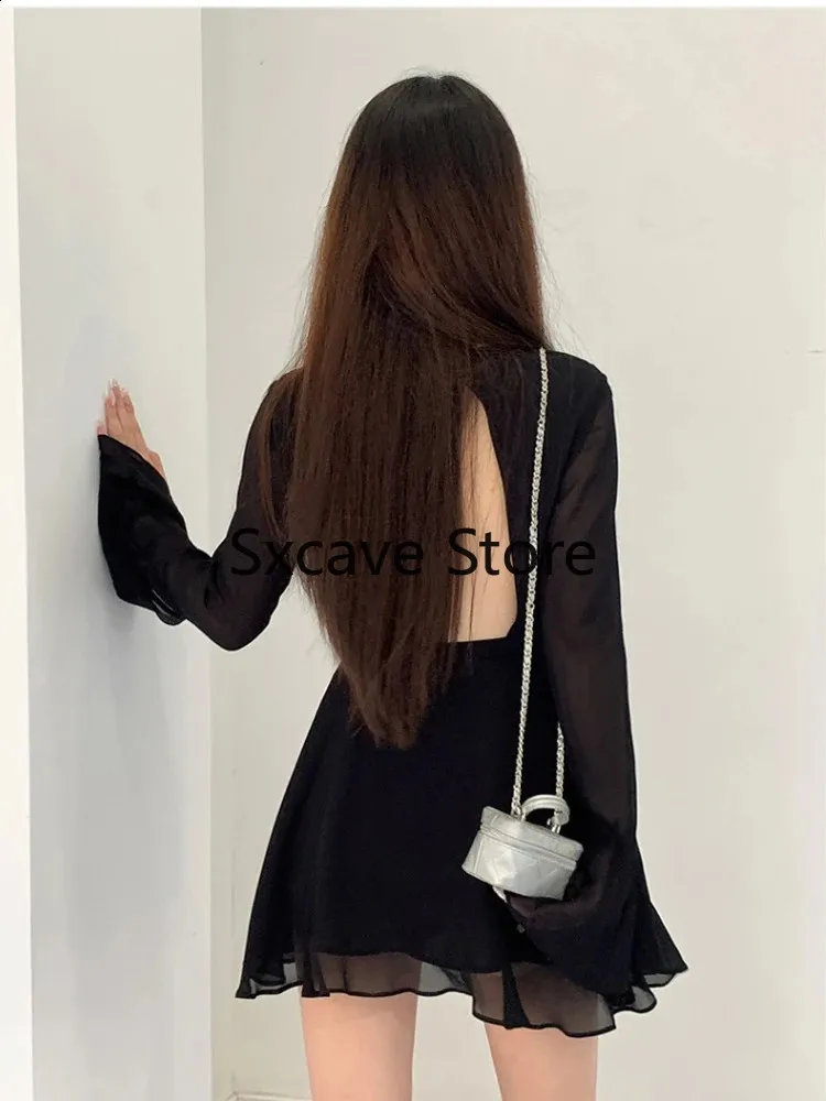semi formal black dress Black Short Sleeve Jersey Semi-formal Evening Dress main image 0