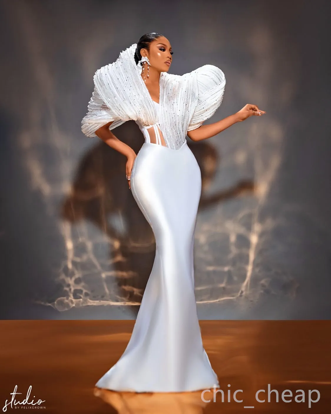 chinese dress ladies LaDivine C57W Embellished Mermaid Feather Bridal Gown – The Dress Outlet