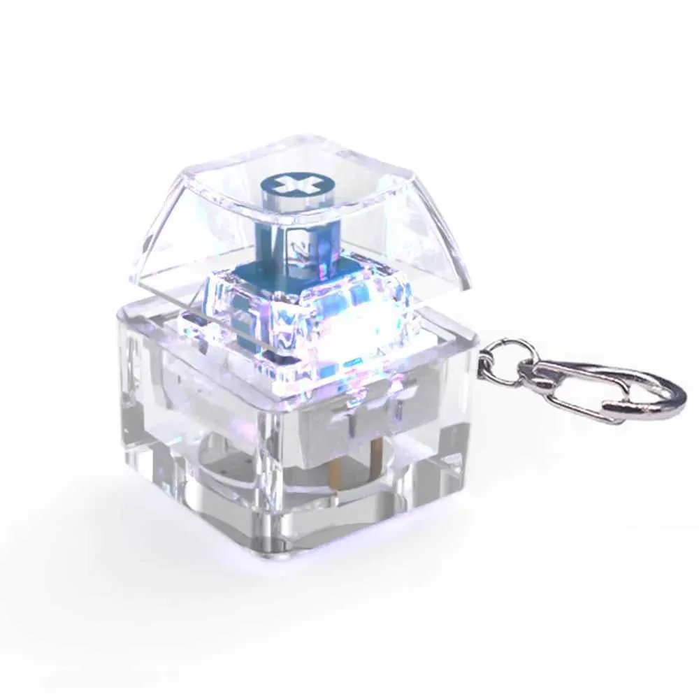 Fidget Keychain: LED Light Up Keyring With Mechanical Switch, Perfect ...