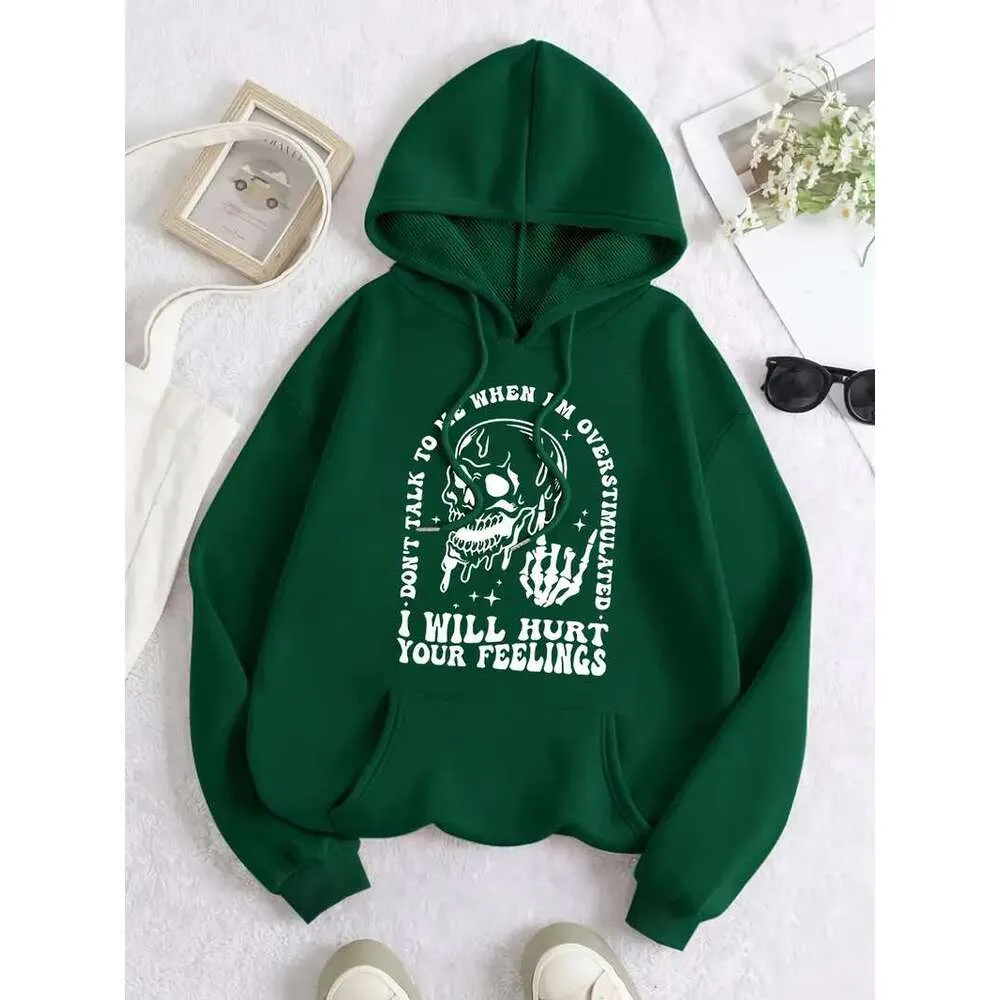Printed Skull Hoodie Plus Size Comfort, Long Sleeve Drawstring