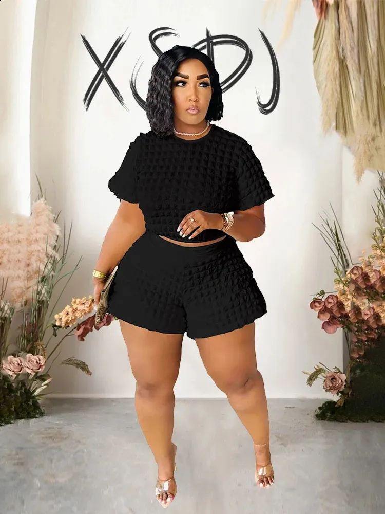 Womens Summer Casual Shorts Set Chic Elegant Outfit, Plus Size