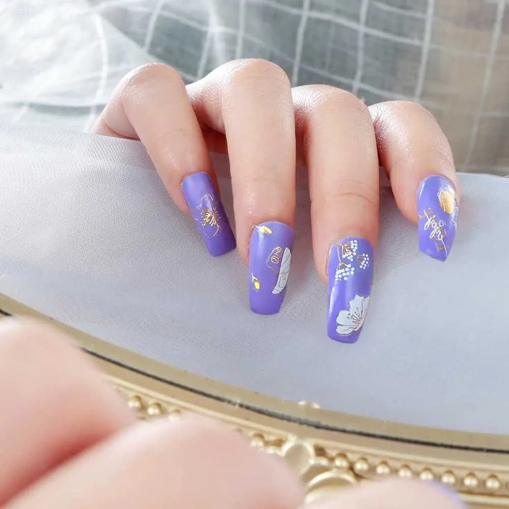 Flocons De Feuille D'or Uxcell - Violet Clair - 3g - Pour Résine Et Nail Art
