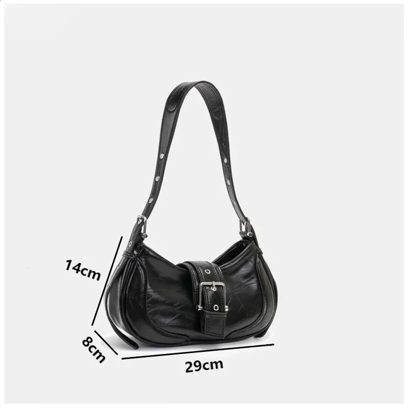 High Quality Black PU Leather Womens Soft Leather Shoulder