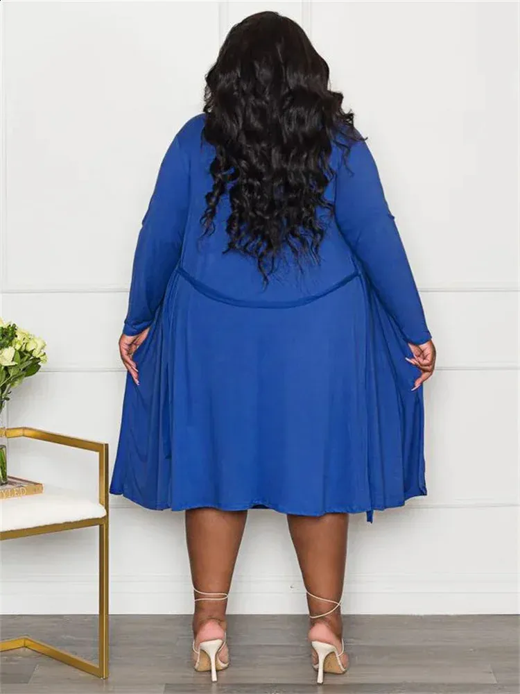 Wmstar Plus Size Maxi Dress Set - 2 Piece Outfit with Matching Coat - Fall Clothing Wholesale (240816)