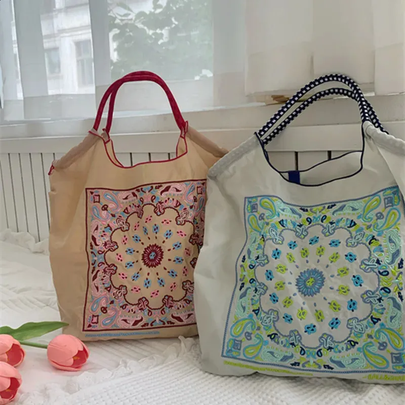 ★TOUT Y EST★ Boxyhan Shopper Bag 53 Paisley Eco Bag All Bl DHgate.com:Paisley Embroidery Tote Bag: Large Nylon Shopper