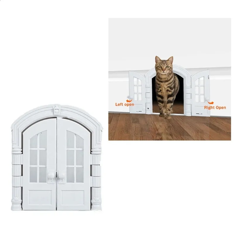 French Doors With Dog Door Home Depot Purrfect Portal French Cat Door Stylish Interior Door For Average-Sized  Cats Easy DIY Setup Secured Installation No Training Needed X  Buy Now With Express International Delivery main image 2