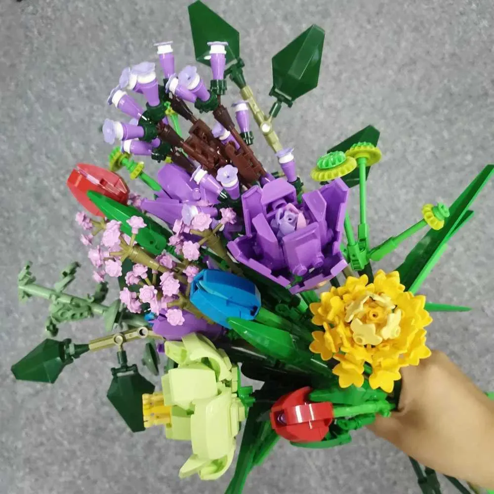 Rose Toy With Stem Building Blocks: DIY Flower... From Kam_wo_court1,  $25.08 | DHgate.Com
