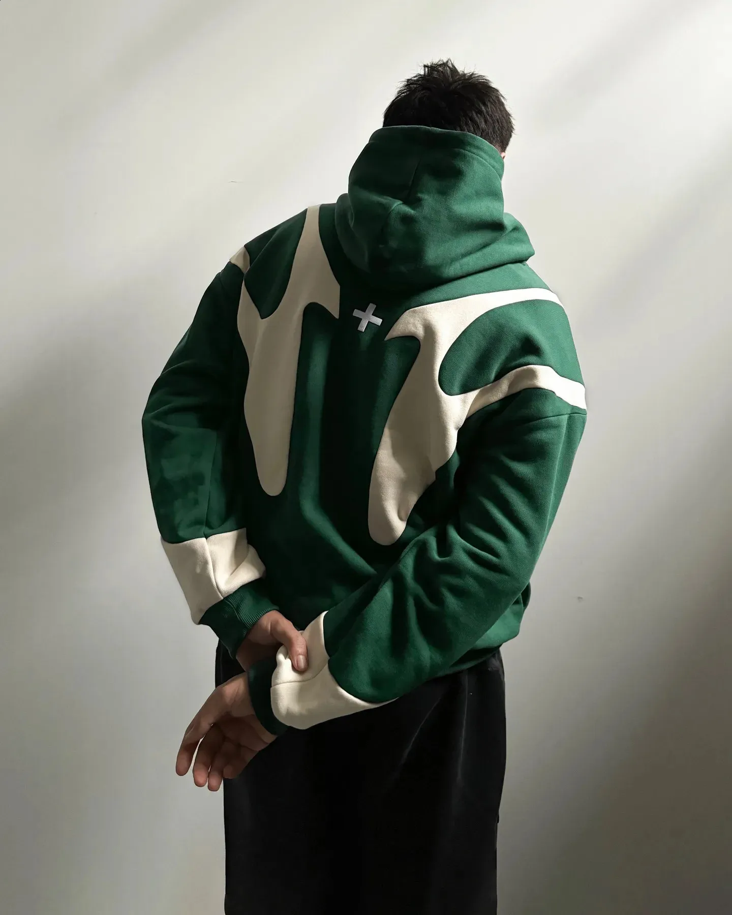 Harajuku Hip Hop Patchwork comfort hoodie with Cross