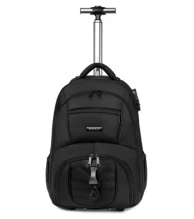 Backpacks Wheels Rolling Trolley Bag: 18 Inch Wheeled Backpack For