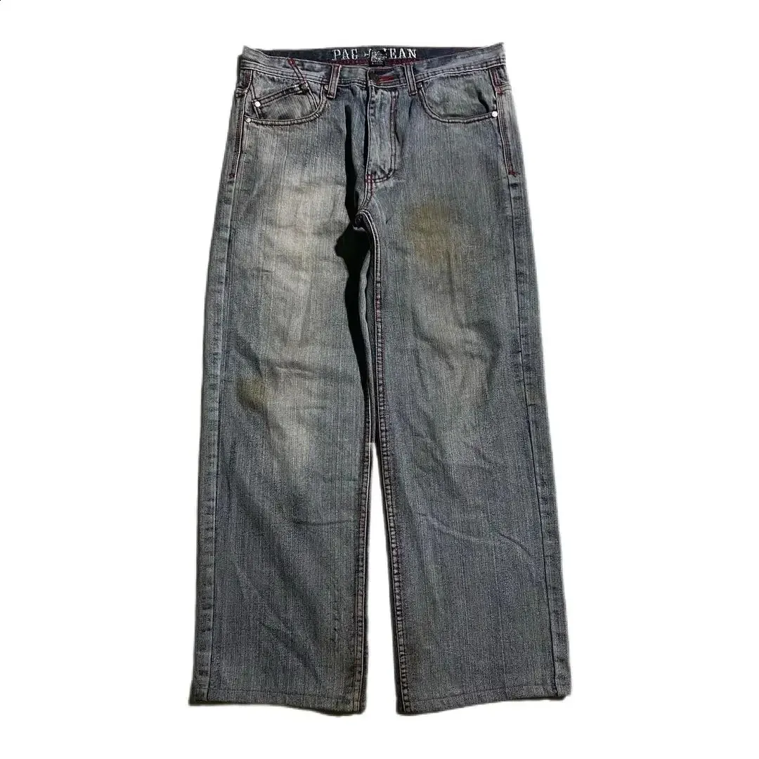 DHgate.com:Skull Embroidered Gothic Baggy Jeans: Y2K Trend DHgate.com:Skull Embroidered Gothic Baggy Jeans: Y2K Trend