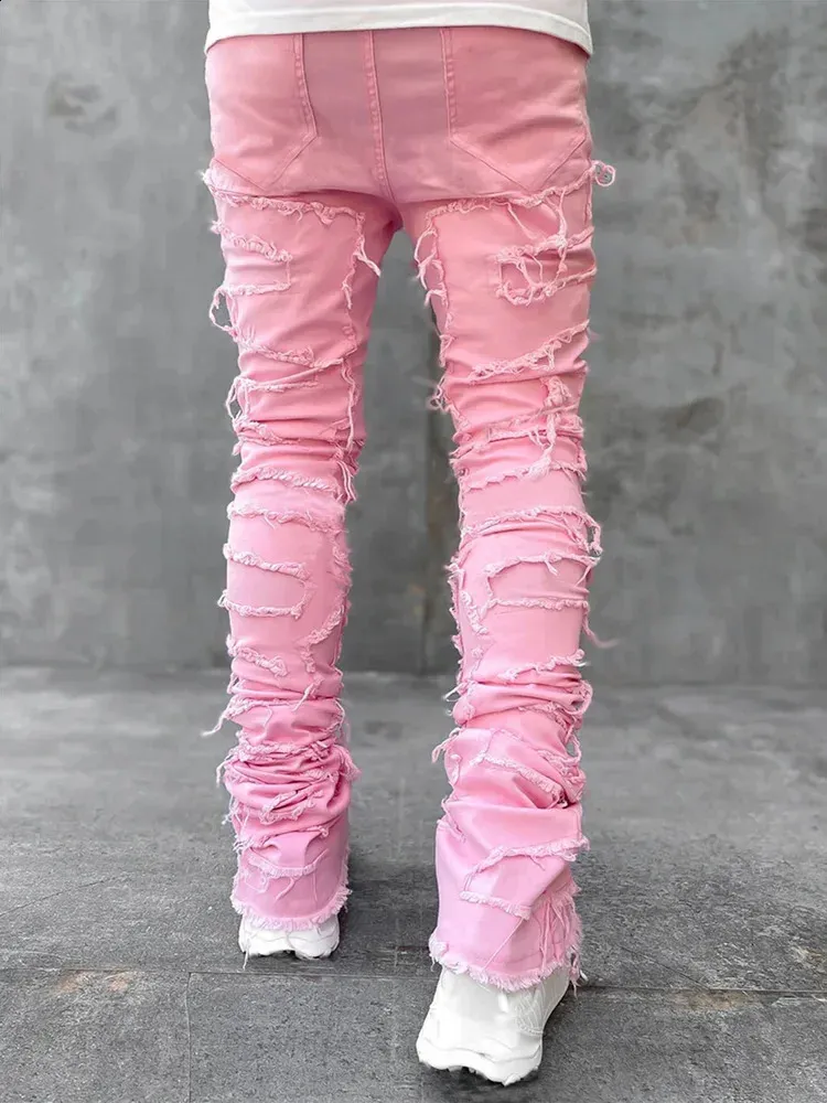 Dhgate Pink Ripped Jeans Mens Men's Ripped Streetwear Jeans