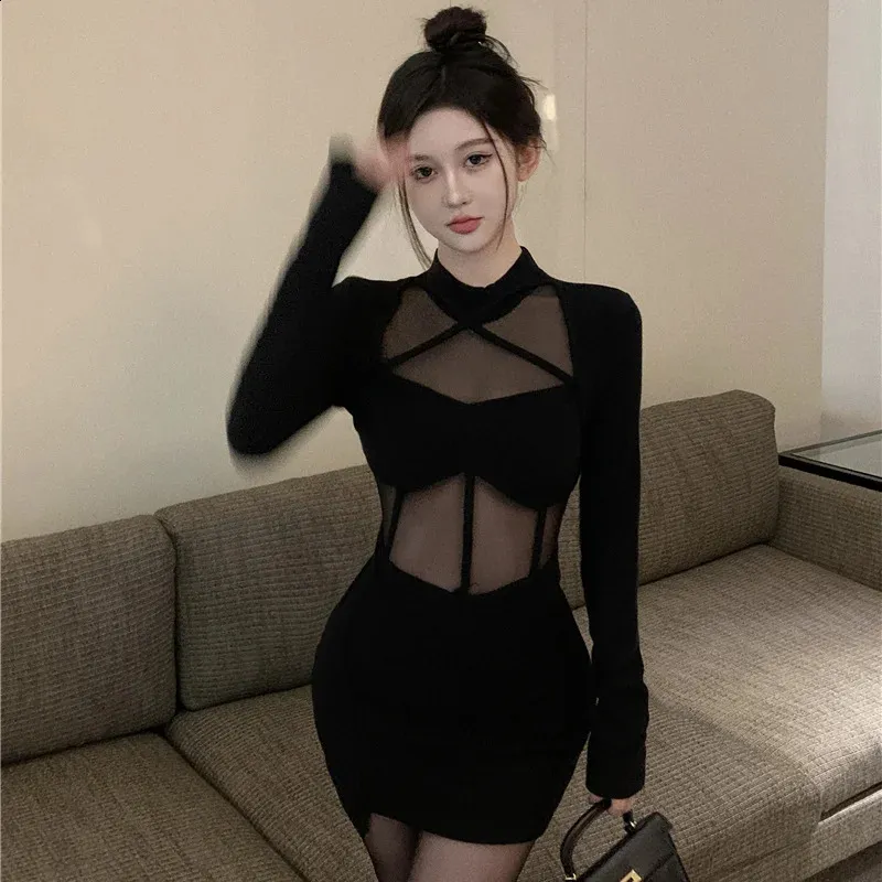 blue dress for baby girl Black Long Sleeve Sheer Embellished Velvet Gown main image 1