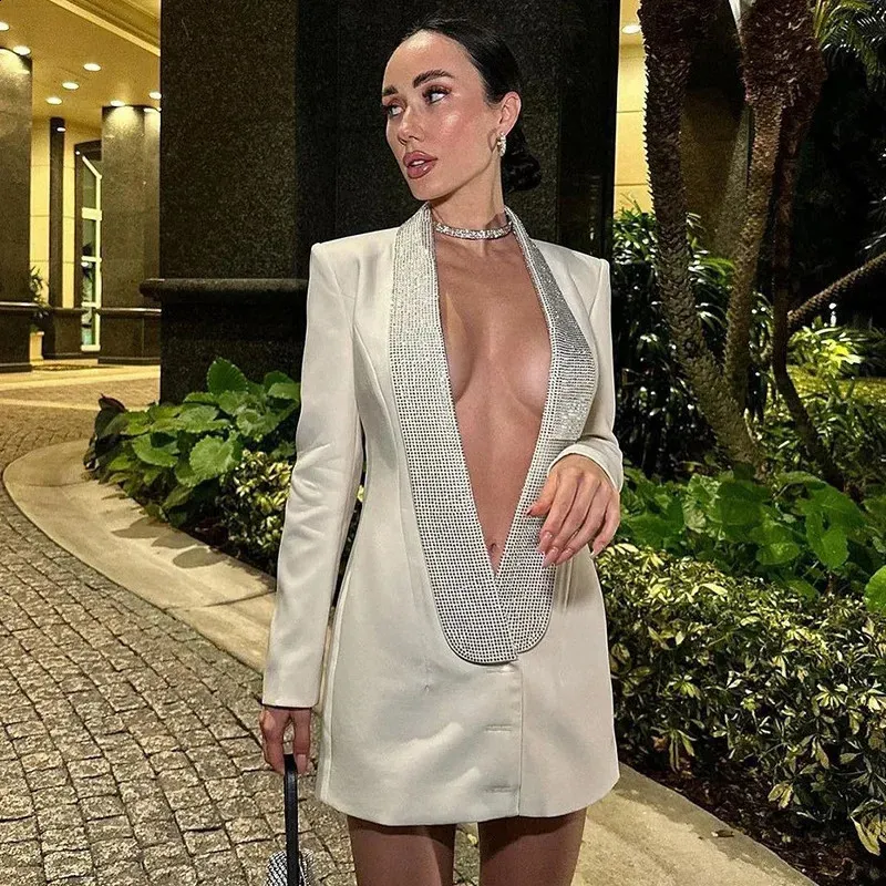 Sexy Sequin Deep V Neck Dress Women Autumn Backless... From Charm_clothes,  $34.76 | DHgate.Com
