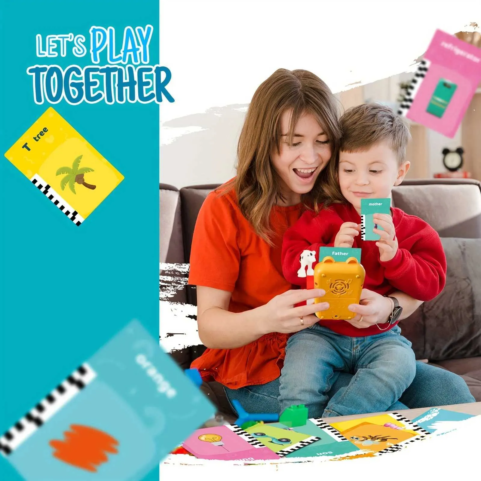 Card Word Reader Toy Interactive Talking compact flash card reader for...