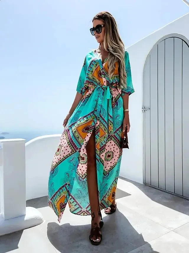 chinese dress ladies Oh Polly Mei Split Halterneck Maxi Dress in Matcha Green