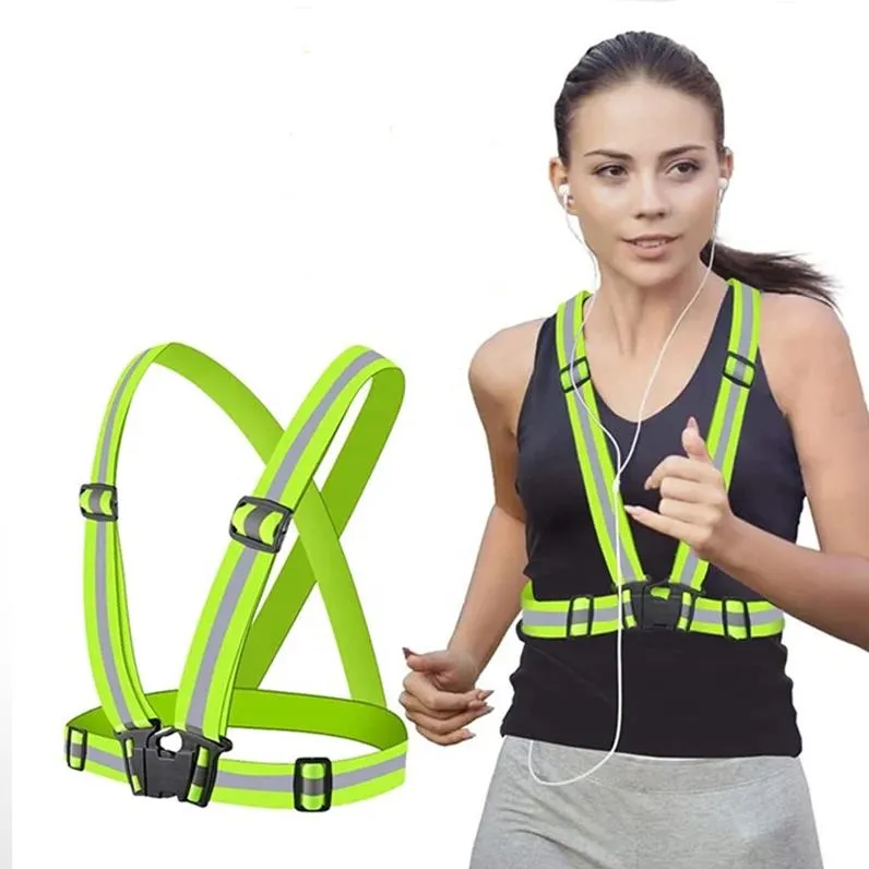 Gilet Haute Visibilité Réfléchissant - Bandes Ajustables - Course, Vélo, Sécurité