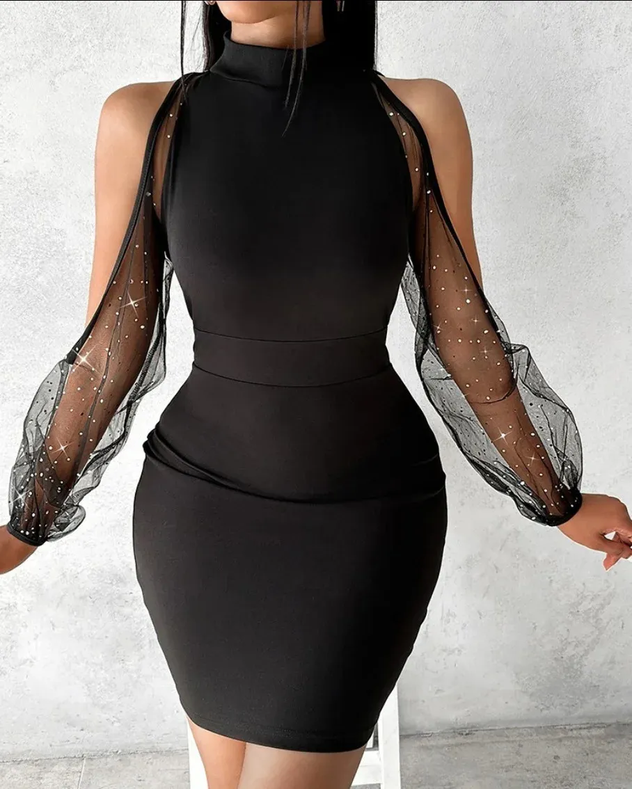 Sexy Lace Long Sleeve dress for Women - Autumn/Winter Collection