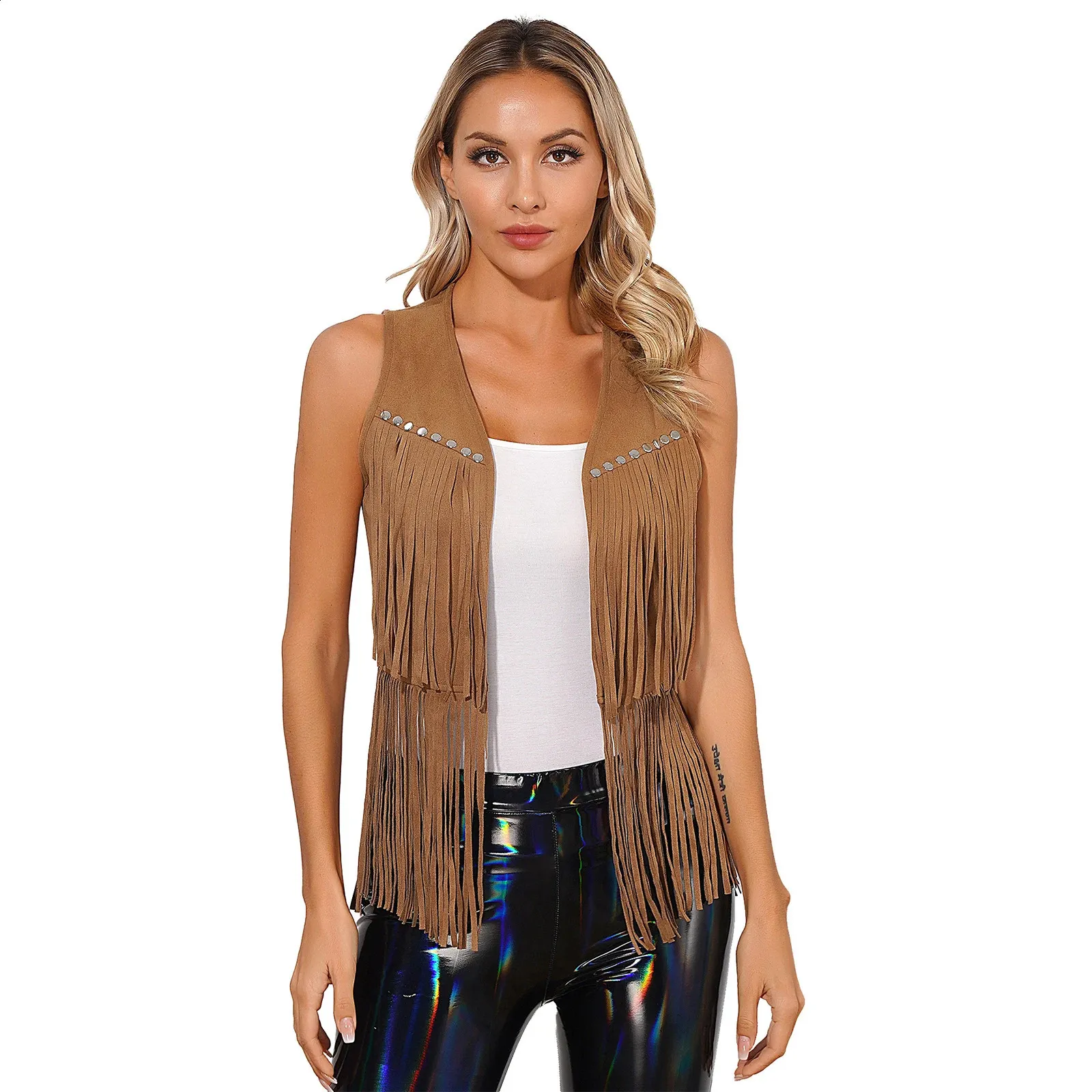 FRINGE VEST SET SUEDE JACKET ブラウンM 61lWA5NvCcL._SY350_QL65_.jpg