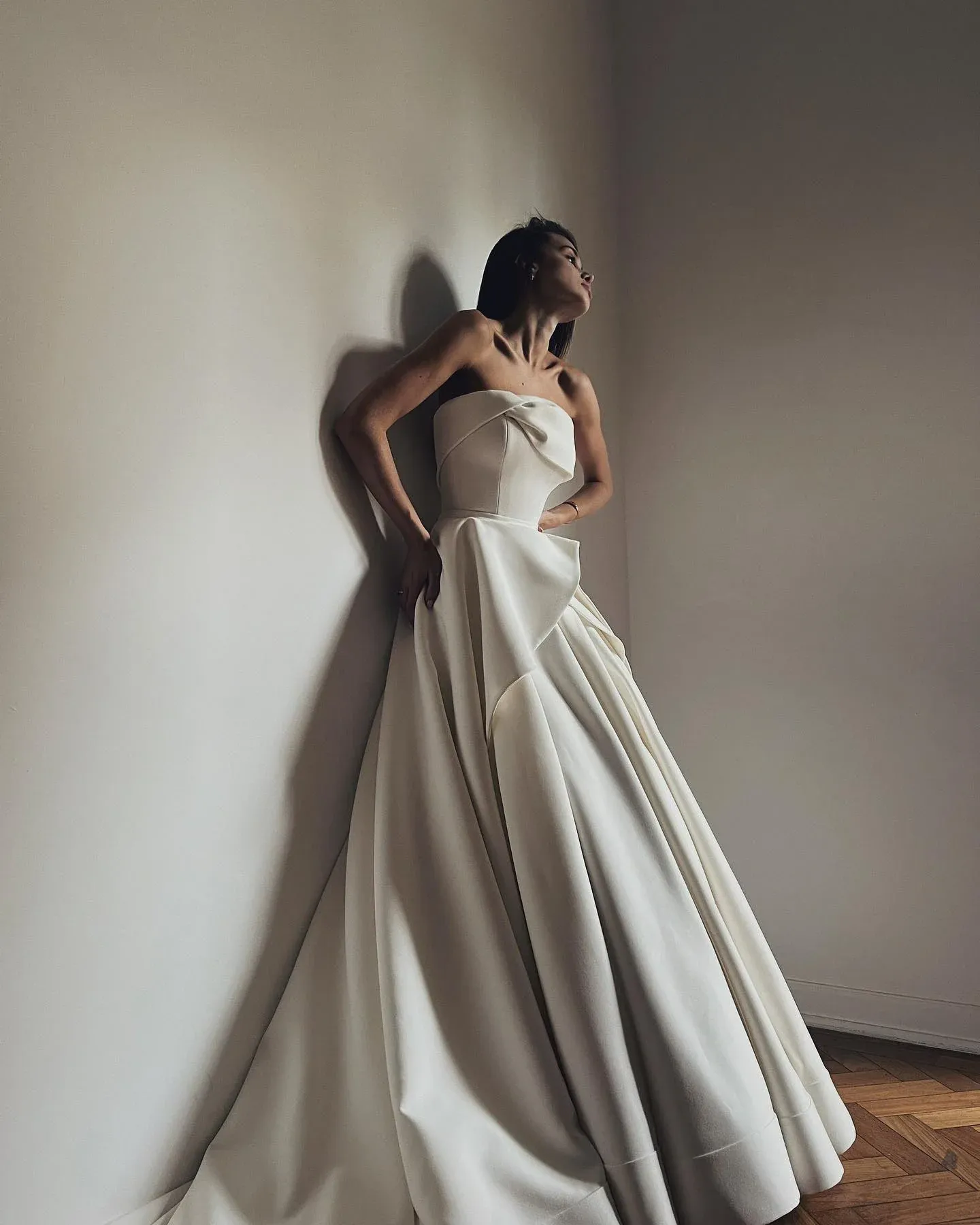 Elegant Two Piece Wedding Dress: A-Line Satin Bridal Gown - Wide Straps,  Backless. Shop Now! from Dhgate A-Line Wedding Dresses - price 183.92