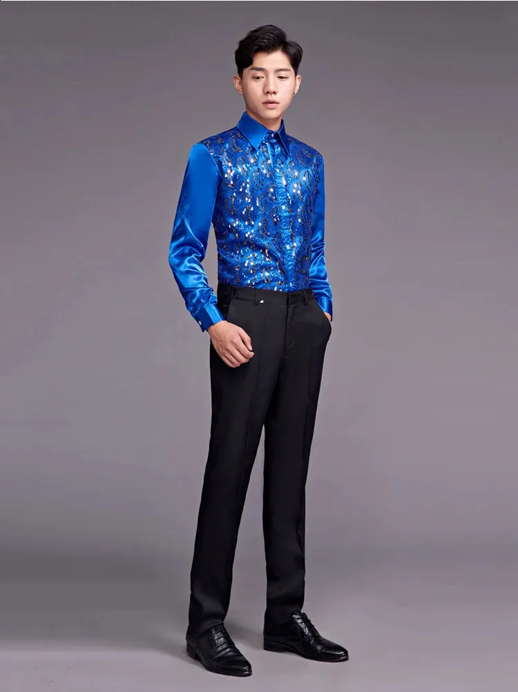 royal blue sequin blouse