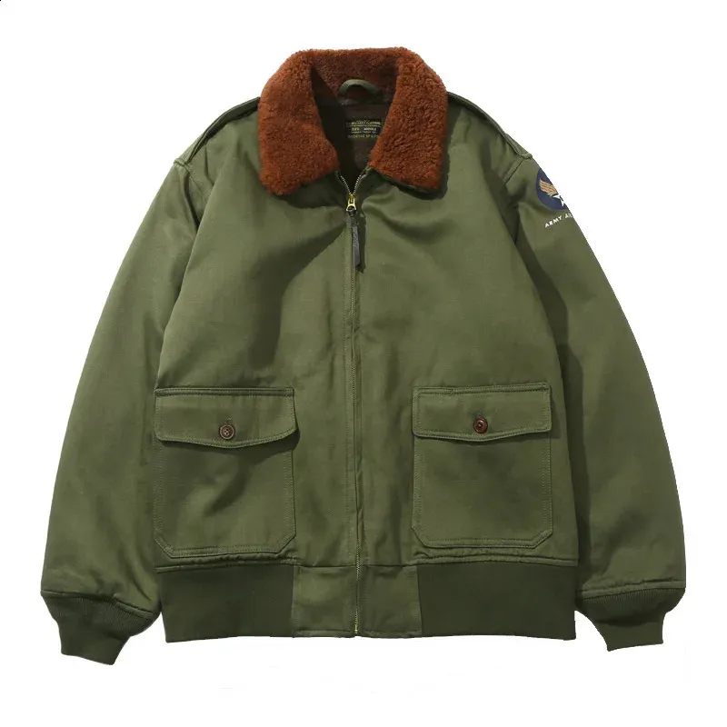 Mens Military Bomber Jackets: Thicken Warm Fleece Coats w