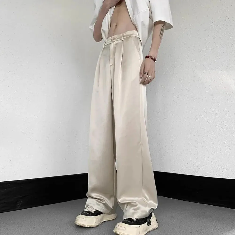 Pantalones De Vestimenta Casual De Hombres: En Forma Recta Suelta