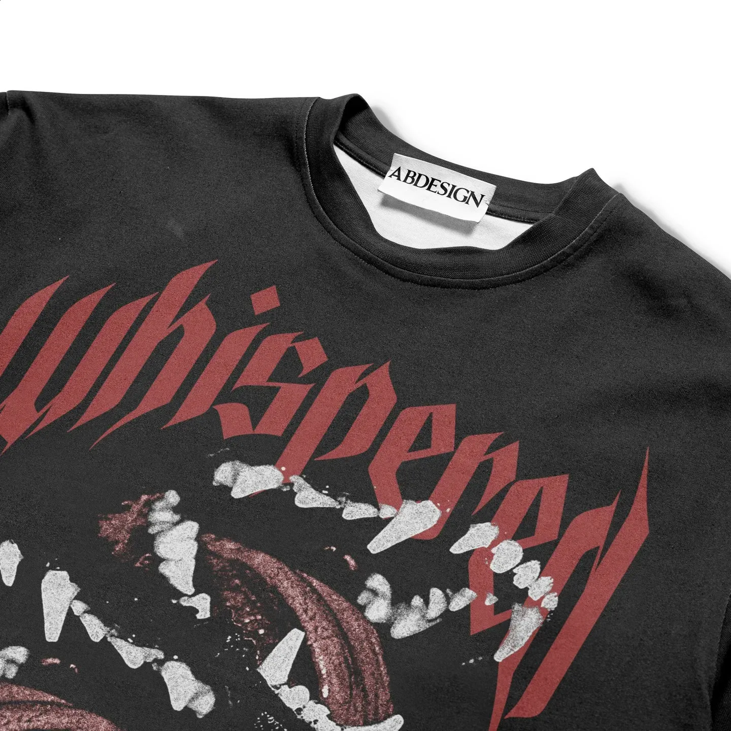 Harajuku Dog Mouth Print Oversized T-Shirt | Gothic