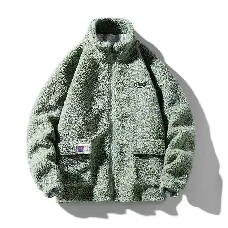 Sheep Fleece Jacket Casual Coat: Mens Trendy Lambswool Jacket