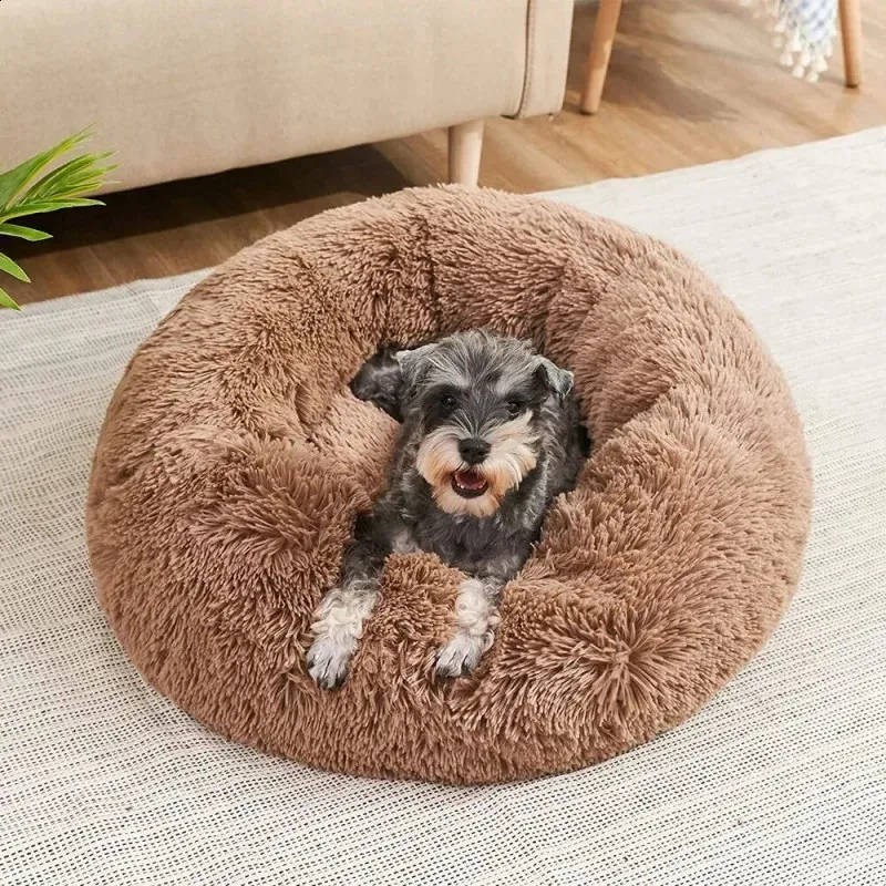 Extra Großes Hundebett Donut-Form - Flauschiges Rundbett Für Katzen & Hunde