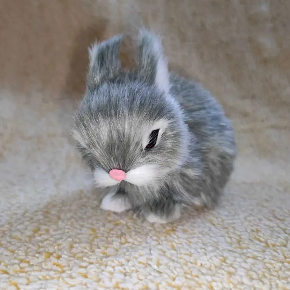 Rabbit♡　1005 Realistic Squatting Rabbit Plush: Charming Home Decor