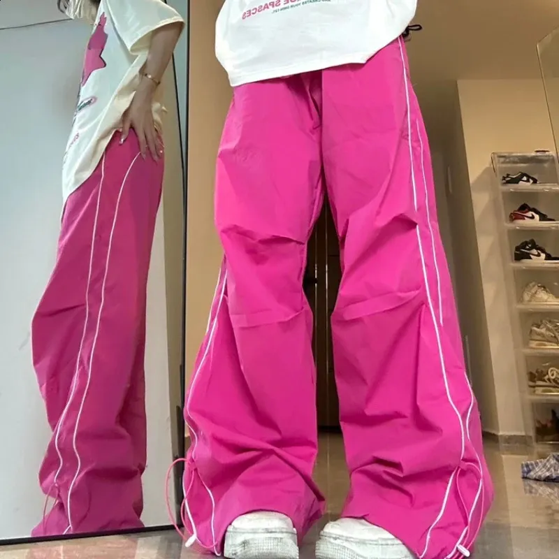 ★Wai Kei★ star trek pants pink YKBE01PT07-2 DHgate.com:Pink Y2K Wide Leg Sports Trousers: Quick Dry