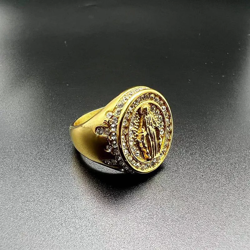Vintage Religious Jewelry, Stainless Rosary Style Ring 316L Stainless ...