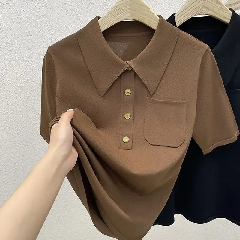 AULAREE】silk knit short polo 半袖ニット1 AULAREE】silk knit