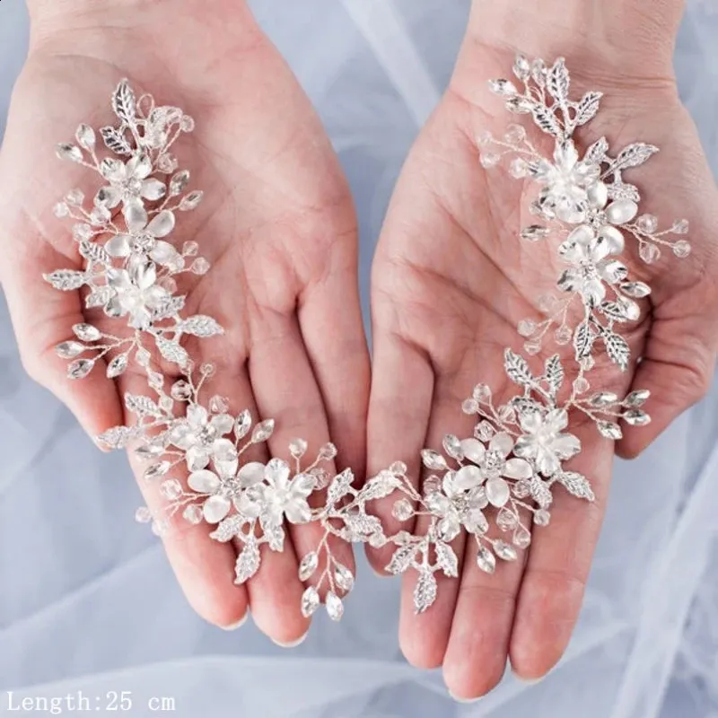 Crystal Flower Leaf Bridal Headband Rhinestone... From Ren03  display picture 1