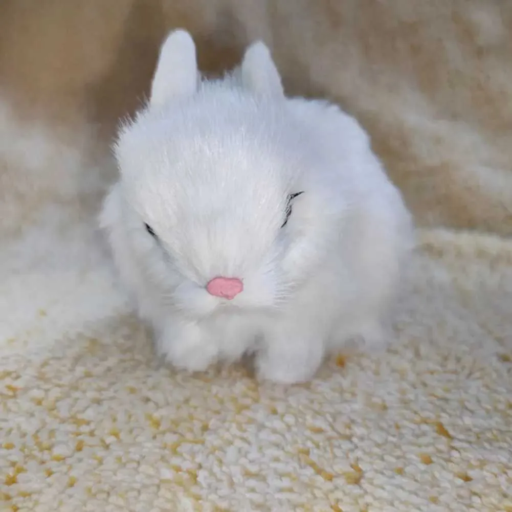 Rabbit♡　1005 Realistic Squatting Rabbit Plush: Charming Home Decor
