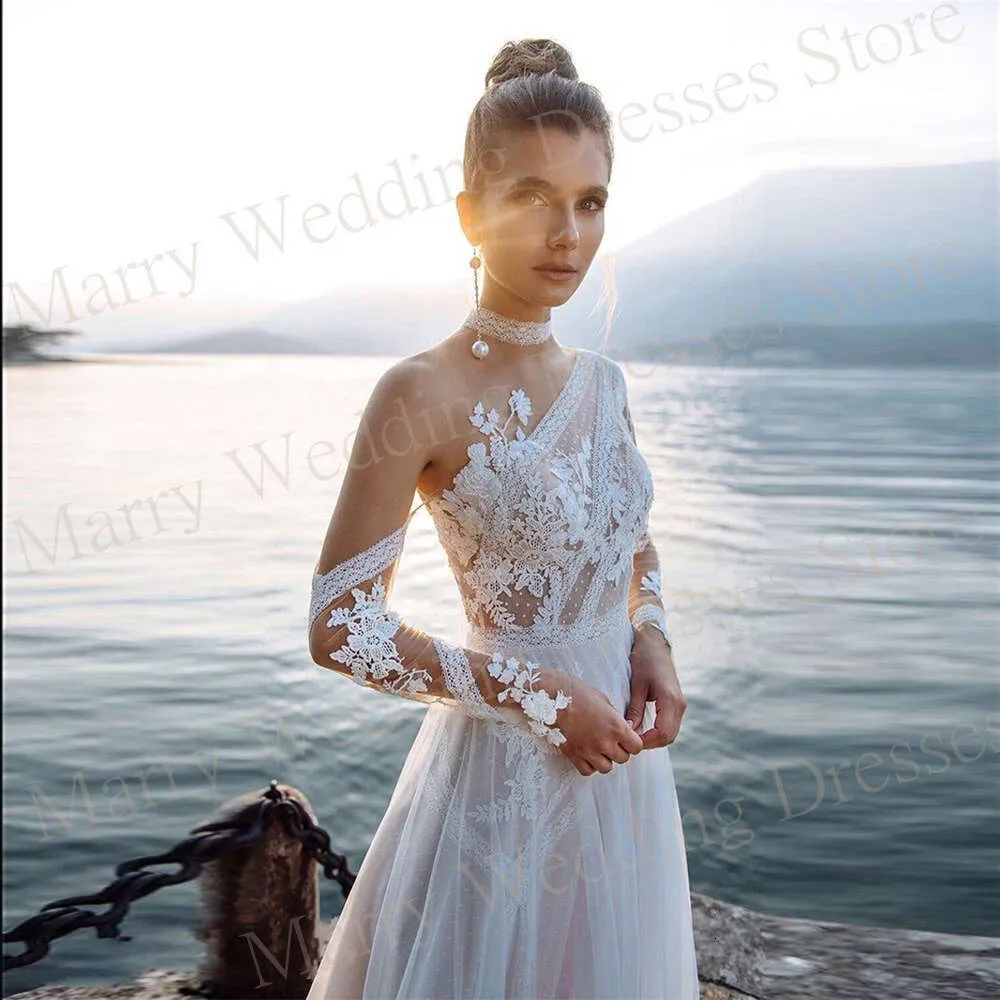 princess polly baby blue dress A E Bride High Neck Boho Wedding Dresses Full... From Bestdressing, $126
