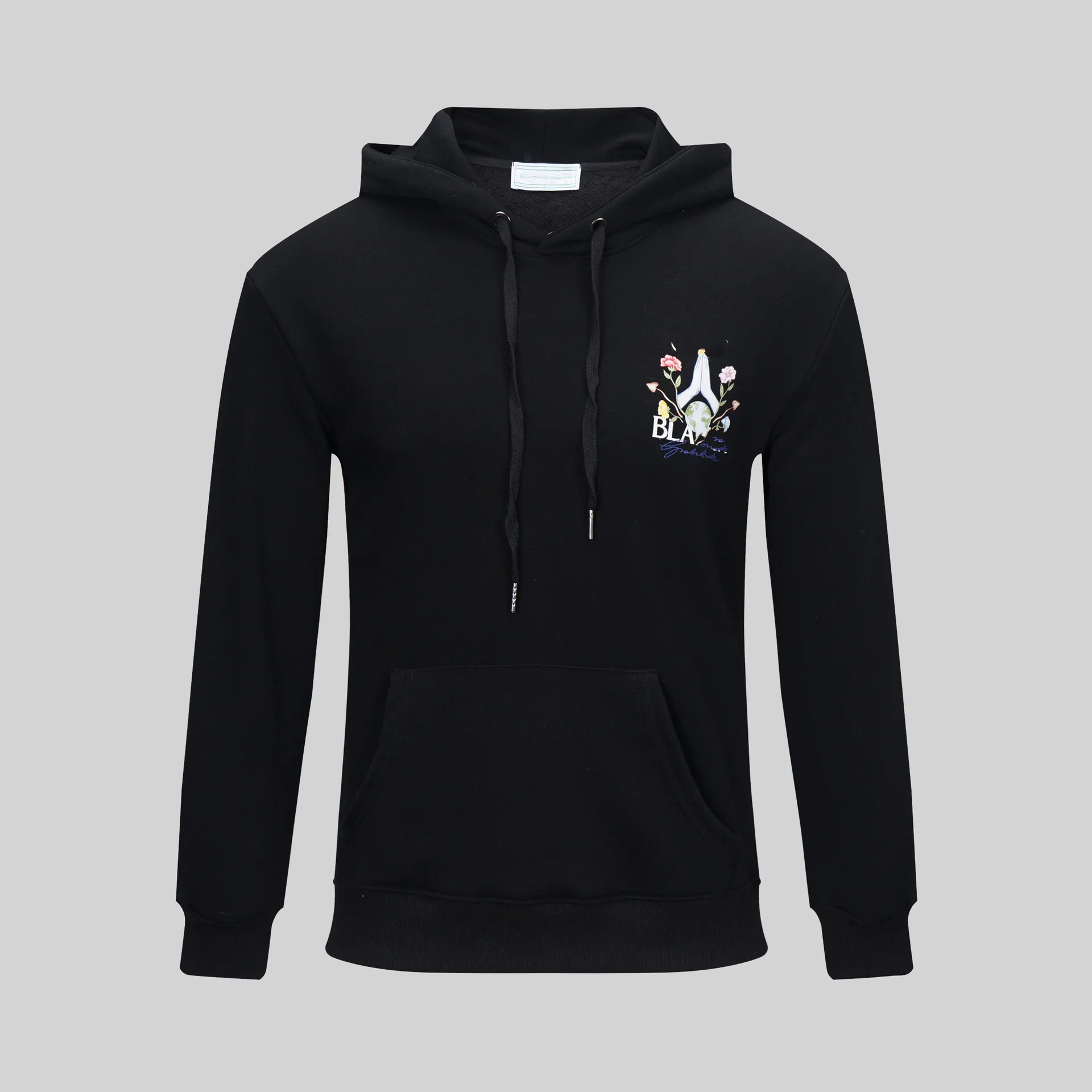 Graphic Hoodie 'Normal Isn't Coming Back' – Men's Oversized Hooded Sweatshirt, Long Sleeve, E-Black, Size Small - View #11