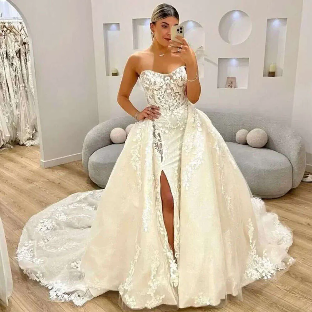 Vestidos De Novia De Encaje De Sirena A Medida Con Tren
