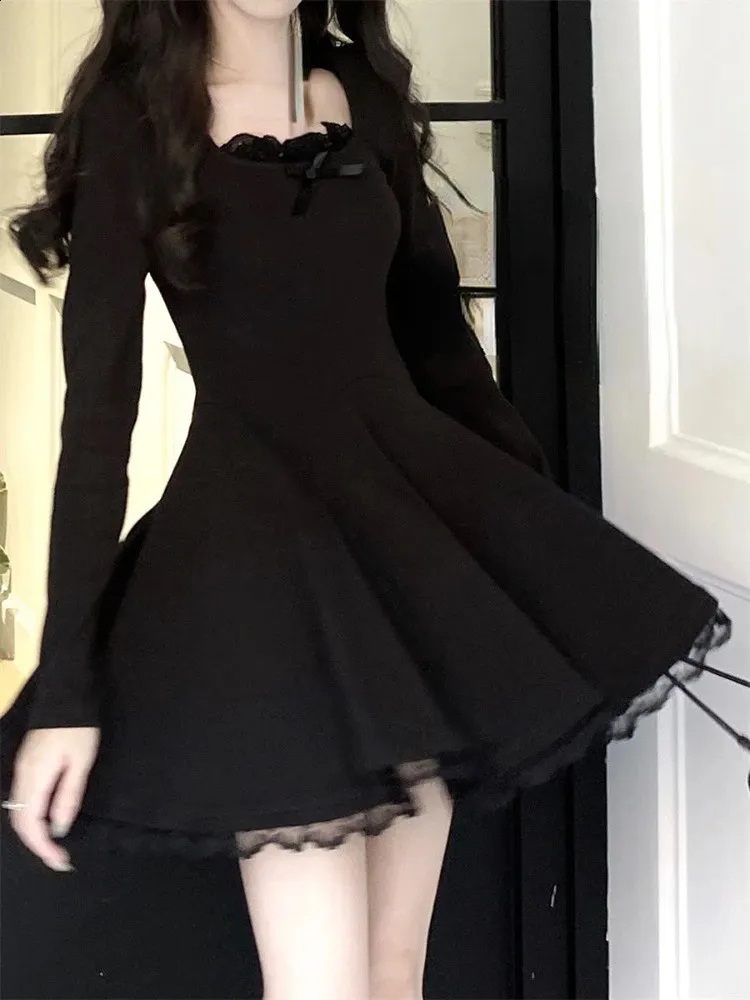 Korean Fashion Women's white dress with Bow Lace