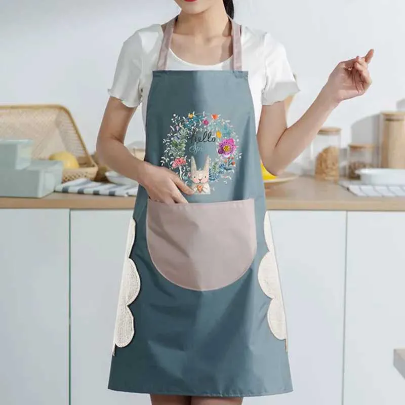 Fun Chicken Pattern Adjustable Bib Apron - Water & Oil Stain Resistant, With Pocket