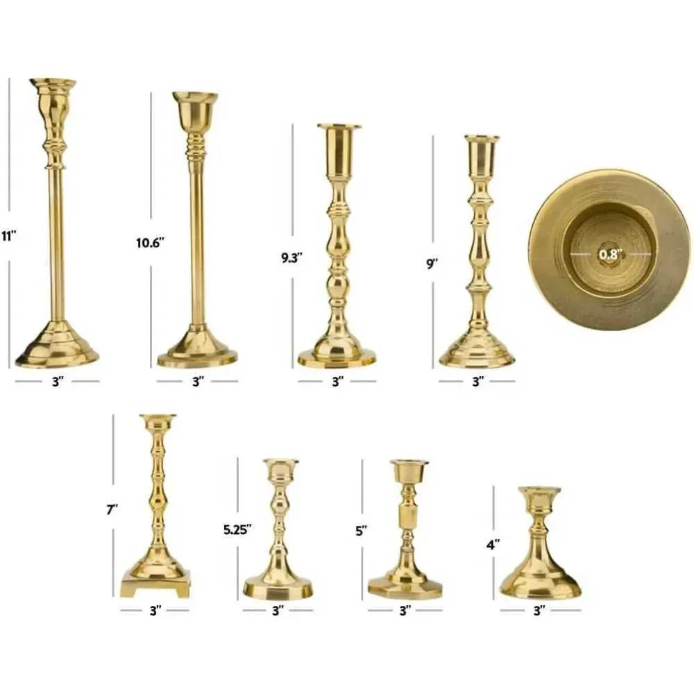 Gold Mixed Taper Candle Holders Set Of 10 ... From Thousand_alley_end ...
